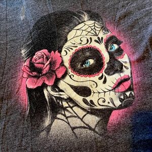 Sugar Skull Grey T-Shirt, size 3XL